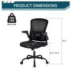 Chaise de bureau ergonomique, chaise de bureau pivotante à roulettes, chaise à roulettes en maille, accoudoir relevable, pour bureau à domicile, étude, chambre.