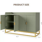 Buffet de rangement avec 4 portes 120 cm de large, enfilade cannelée, buffet moderne, meuble console multimédia