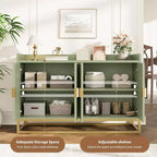 Buffet de rangement avec 4 portes 120 cm de large, enfilade cannelée, buffet moderne, meuble console multimédia