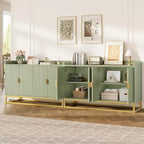 Buffet de rangement avec 4 portes 120 cm de large, enfilade cannelée, buffet moderne, meuble console multimédia