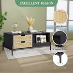 Table basse rectangulaire en bois pour salon, table basse en bois