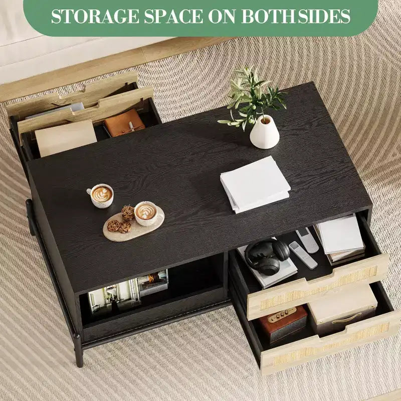 Table basse rectangulaire en bois pour salon, table basse en bois