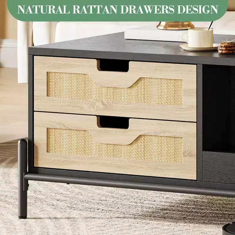 Table basse rectangulaire en bois pour salon, table basse en bois