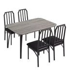 Table à manger, table de cuisine carrée moderne et industrielle en bois de ferme avec chaises rembourrées, meubles de salle à manger