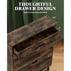 Meuble à chaussures de rangement pour entrée ultra fin avec 2 tiroirs abattants et 1 tiroir basculant, meuble à chaussures étroit, organisateur de chaussures moderne autoportant en bois