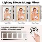 Coiffeuse de Maquillage avec Miroir et Lumières, Ensemble Coiffeuse avec Station de Charge, Coiffeuse avec Tabouret, 2 Tiroirs, Prises de Courant et Ports USB