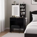Makeup Vanity Desk with Mirror and Lights, Vanity Table Set with Charging Station, Dressing Table with Stool, 2 Drawers, Power Outlets & USB Ports