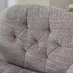 Chaise grise à pieds croisés et accoudoirs relevables : Siège large pivotant Confortable pour bureau/coiffeuse pour femmes, Prête pour la maison/le bureau