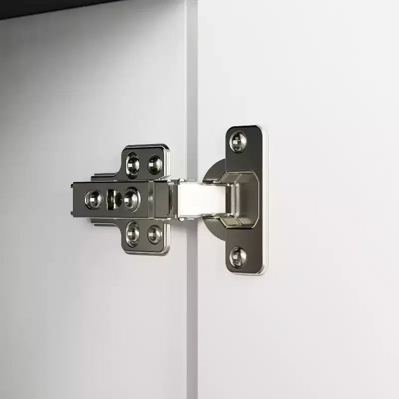 Buffet moderne noir et blanc Famapy : Portes à motifs géométriques, étagères réglables, rangement spacieux pour la salle à manger et le salon.