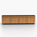 Luck Live Modern 87.79 Inch Tv Stand With Storage Cabinets And Adjustable Shelves, Living Room Storage Cabinet Black