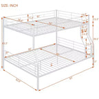 Lit superposé Luxystar Full XL au-dessus d'un lit Queen, cadre en métal avec barrières de sécurité, séparable en deux lits individuels pour appartement