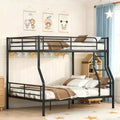 Luxystar Full XL Over Queen Bunk Bed, Metal Frame with Safety Guardrails, Split into Two Standalone Beds for Apartment