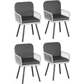 Dining Chairs Set of 4 - Metal Frame, for Indoor, Garden, Balcony, Deck,