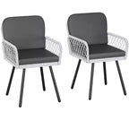 Lot de 4 chaises de salle à manger - Structure en métal, pour intérieur, jardin, balcon, terrasse,