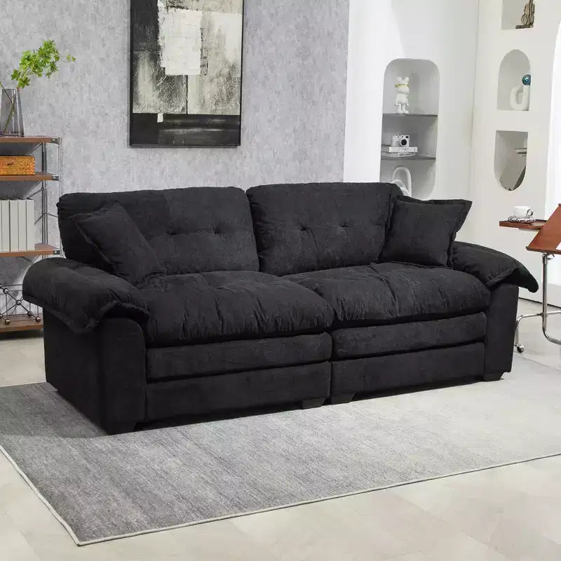 Canapé deux places large EHMKNP de 213 cm avec coussins d'assise profonds pour salon, appartement