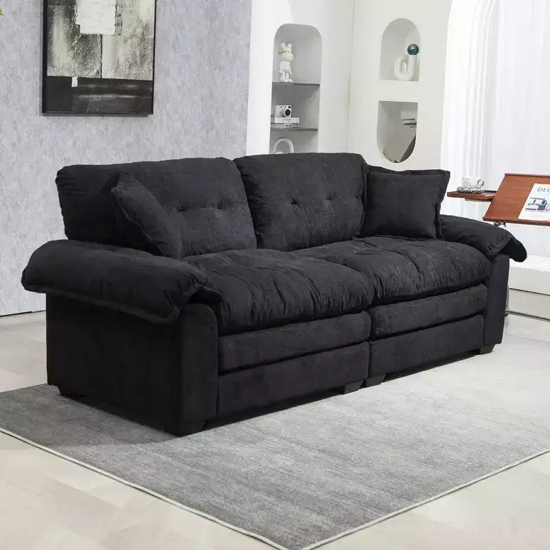 Canapé deux places large EHMKNP de 213 cm avec coussins d'assise profonds pour salon, appartement
