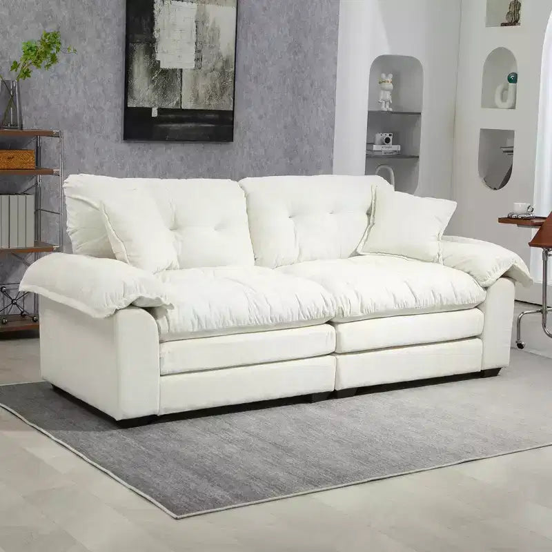 Canapé deux places large EHMKNP de 213 cm avec coussins d'assise profonds pour salon, appartement