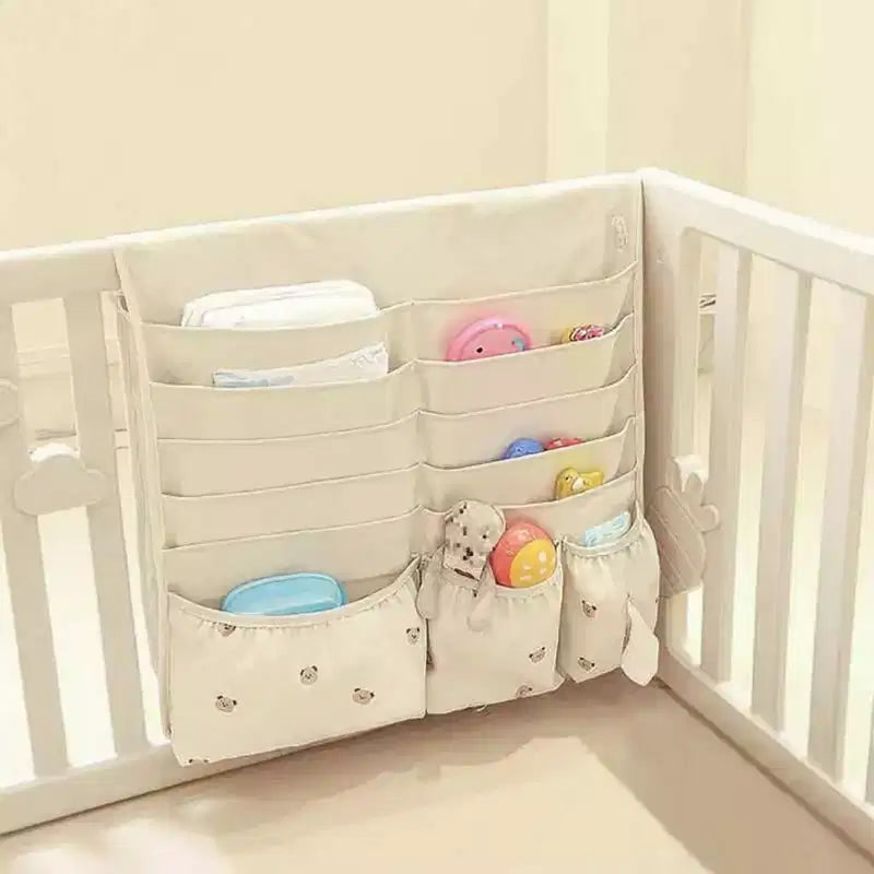 Alilang Organisateur Suspendu Multi-Poches avec Motifs Mignons 28x25cm - Beige Clair