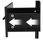 Bureau en L noir de 180 cm de long avec prises de courant et classeur pour la maison