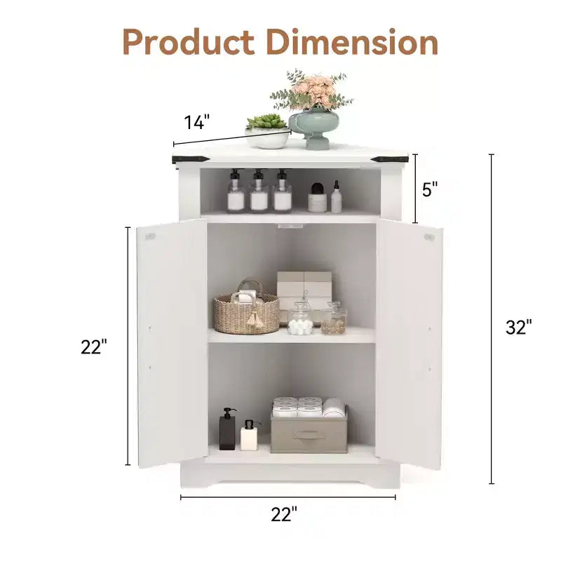 Meuble d'angle rustique COZONY avec porte coulissante de style grange, étagère de rangement réglable pour salle de bain, cuisine, salon, entrée