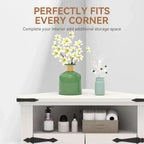 Meuble d'angle rustique COZONY avec porte coulissante de style grange, étagère de rangement réglable pour salle de bain, cuisine, salon, entrée