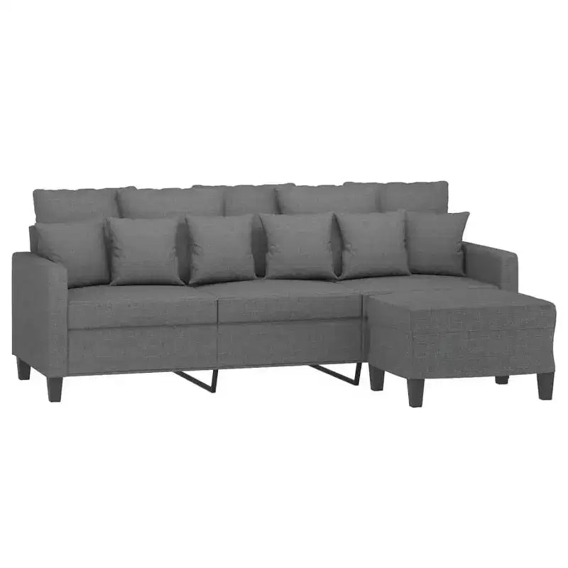 vidaXL Canapé 3 places avec pouf pour salon Tissu