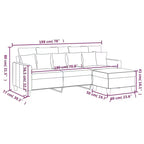 vidaXL Canapé 3 places avec pouf pour salon Tissu