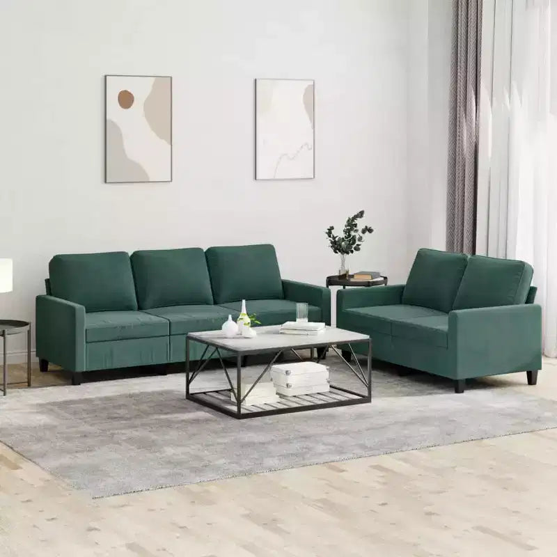 vidaXL Ensemble de canapés avec coussins Canapé et fauteuil pour salon 2 pièces Velours