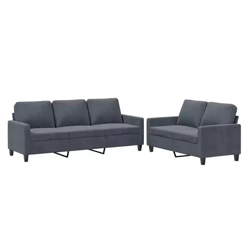 vidaXL Sofa Set with Cushions Couch Armchair for Living Room 2 Piece Velvet
