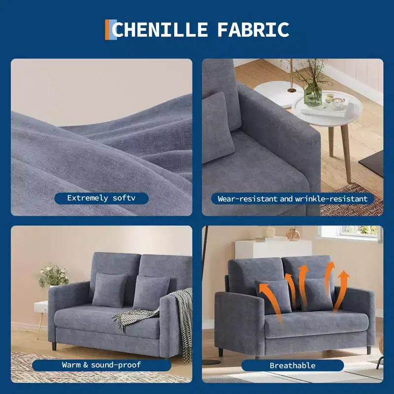 Canapé causeuse nuage 51 - 2 places moelleux avec ressorts ensachés pour petits espaces Salon d'appartement
