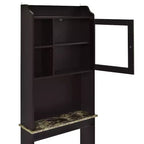 Meuble de rangement Okak de 172 cm au-dessus des toilettes avec étagères ouvertes, meuble de rangement de salle de bain en bois pour la maison, la salle de bain