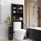 Meuble de rangement Okak de 172 cm au-dessus des toilettes avec étagères ouvertes, meuble de rangement de salle de bain en bois pour la maison, la salle de bain