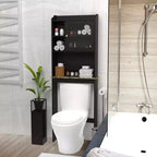 Meuble de rangement Okak de 172 cm au-dessus des toilettes avec étagères ouvertes, meuble de rangement de salle de bain en bois pour la maison, la salle de bain