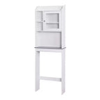 Meuble de rangement Okak de 172 cm au-dessus des toilettes avec étagères ouvertes, meuble de rangement de salle de bain en bois pour la maison, la salle de bain