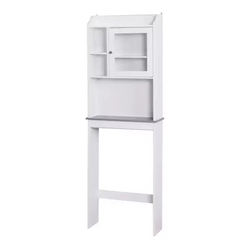 Meuble de rangement Okak de 172 cm au-dessus des toilettes avec étagères ouvertes, meuble de rangement de salle de bain en bois pour la maison, la salle de bain