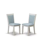 HomeStock Table de salle à manger 6 pièces rectangulaire en bois massif brossé blanc lin avec 1 banc et 4 chaises