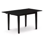 Ensemble de table à manger HomeStock 3 pièces, finition noire, plateau rectangulaire en bois massif avec rallonge papillon