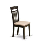 Table à manger ronde 5 pièces en bois massif finition cappuccino avec 4 chaises