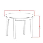 Petit ensemble de table de cuisine ronde 5 pièces - Chaises en lin bleu et pieds couleur cappuccino - Table de salle à manger moderne