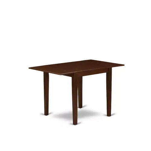 5-Piece Mahogany Finish Solid Wood Top - Rectangular Upholstered Dining Room Set (Seats 4)