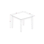 Ensemble de salle à manger 3 pièces HomeStock avec table carrée et dessus en bois massif finition acajou