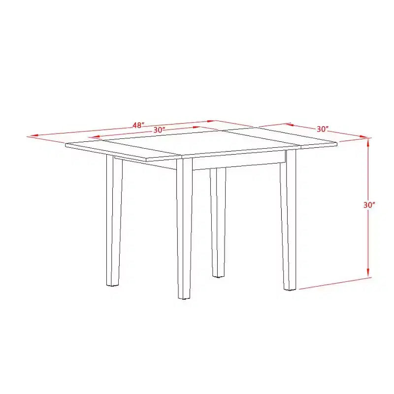 Ensemble de salle à manger 5 pièces - Moderne - Table à rallonge et 4 chaises Parsons - Meubles de salle à manger en bois massif