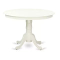 HomeStock 5-Piece Round Linen White Finish Solid Wood Top Dining table with 4 Chairs