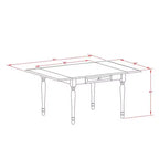Ensemble de salle à manger 3 pièces HomeStock avec plateau rectangulaire en bois massif finition acajou et rabats