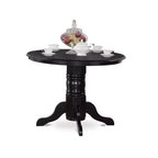 HomeStock 3-Piece Round Black Finish Solid Wood Top Dining Table with 2 Chairs