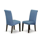 Ensemble Table à Manger Ronde - Table Ronde 3 Pièces avec Chaises Parsons - Style Gothique Glamour