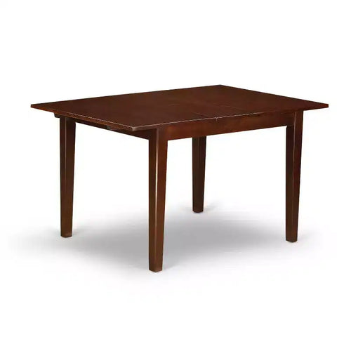 5-Piece Mahogany Finish Solid Wood Top - Rectangular Dining Room Set - Seats 4