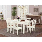 Ensemble de salle à manger rectangulaire 7 pièces – Table de 42x60 pouces avec 6 chaises à dossier double X – Ensemble de cuisine et salle à manger