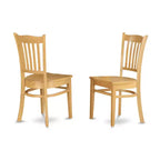 Table à manger HomeStock 5 pièces rectangulaire en bois massif finition chêne naturel avec 4 chaises