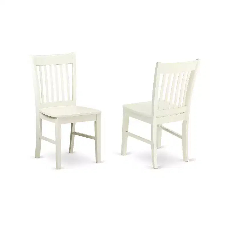 Ensemble de salle à manger pour petits espaces - Table et chaises rondes 3 pièces - Blanc lin - Accents antiques